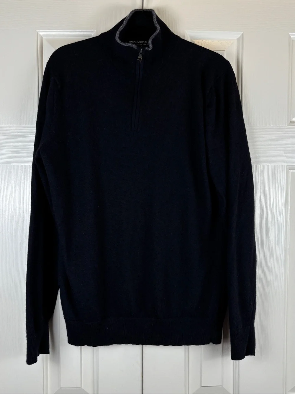 Banana Republic Men’s 100% Merino Wool Baruffa Italian Quarter Zip Sweater